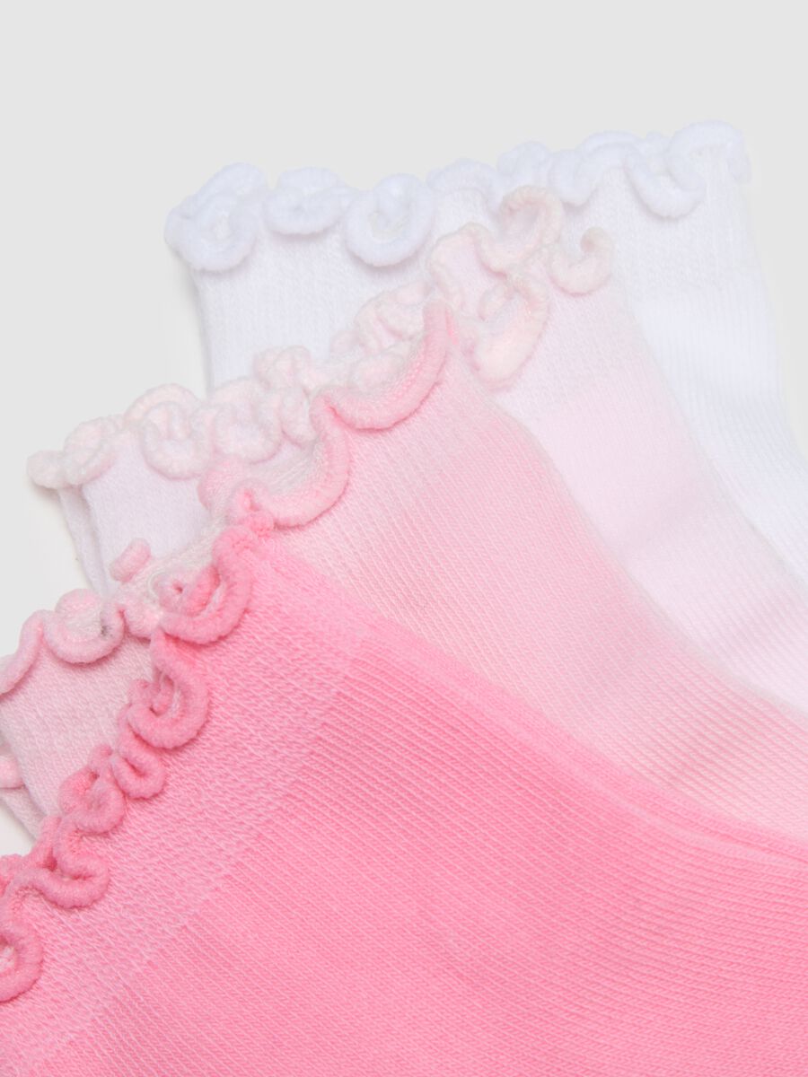 Multipack of multicolour cotton stretch ankle socks for girls_1