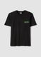 Schwarzes T-Shirt mit One Piece-Print aus reiner Baumwolle, Relaxed Fit_4