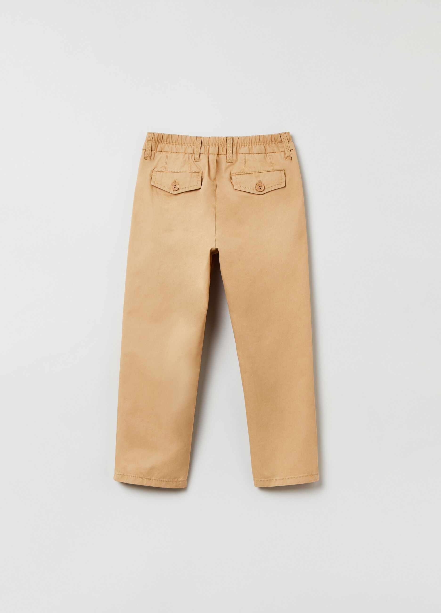 Cotton trousers with drawstring