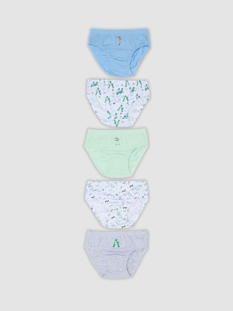 Pack of five multicolour organic cotton Toy Story print briefs_0