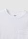 White pure cotton children's T-shirt, regular fit with pocket_3