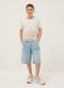 Boys' light blue baggy denim shorts in cotton blend, regular fit_0