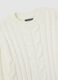 White children's crew neck pullover with regular fit and cable design_2