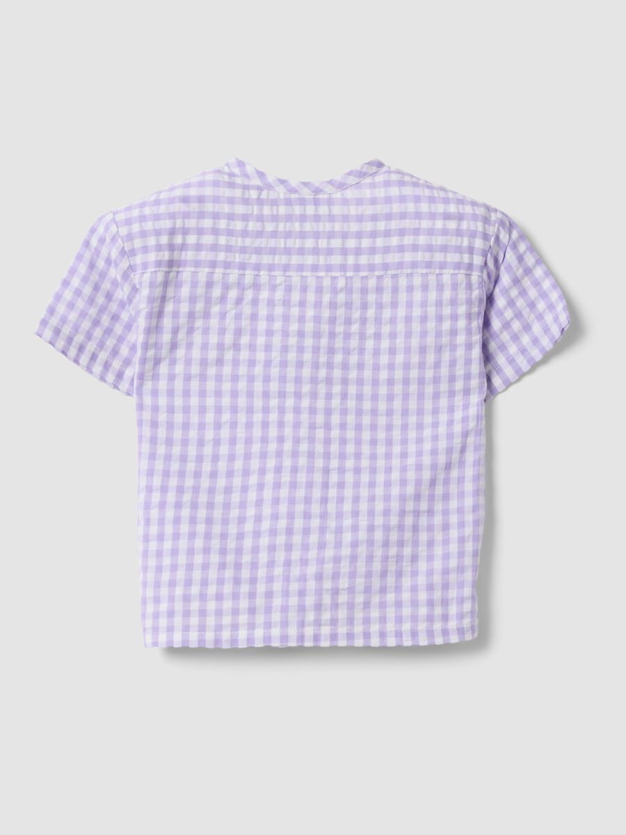 Multicoloured check pure cotton blouse for girls regular fit_1