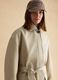 Beige cotton blend regular fit trench with belt_1