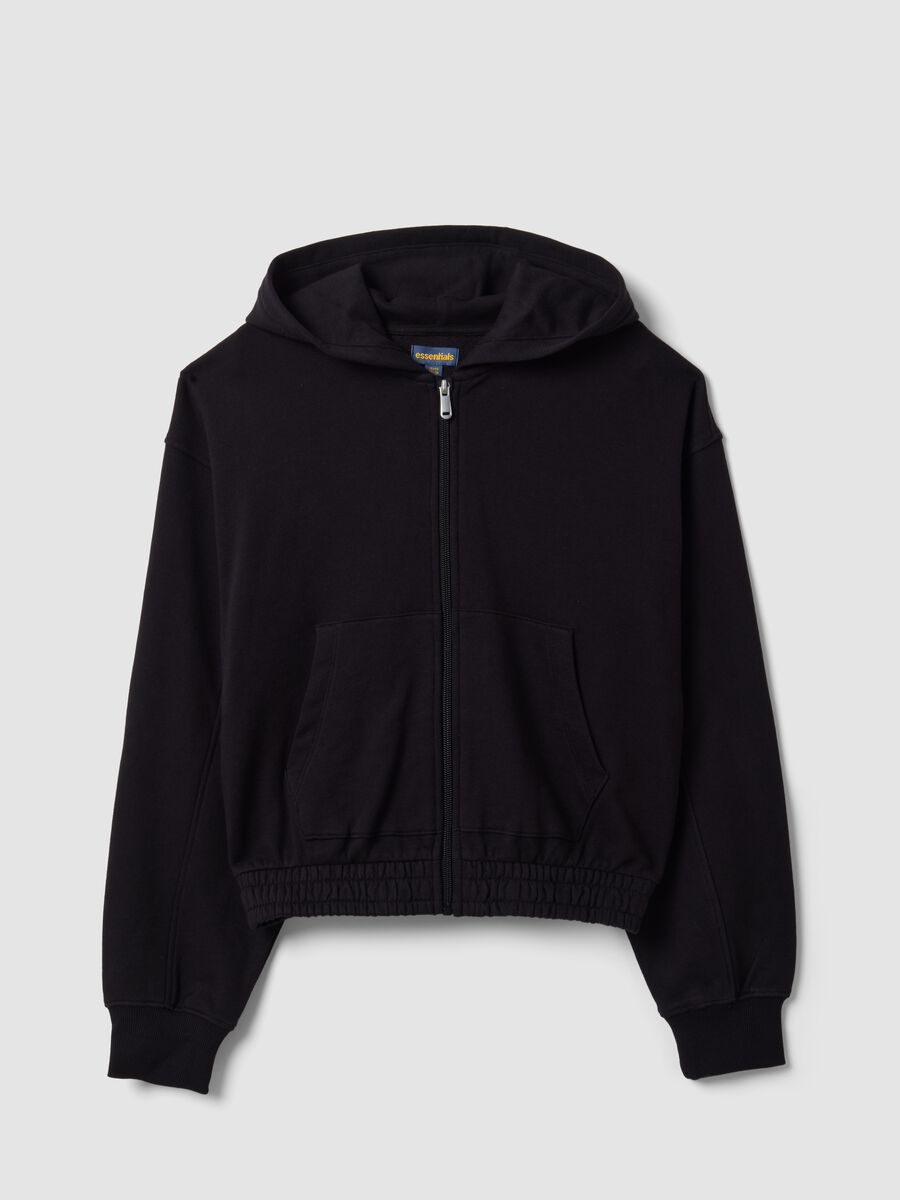 Black organic cotton hooded sweatshirt_4
