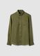 Green pure linen shirt with button-down collar, regular fit_0