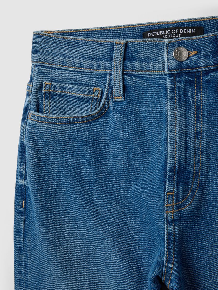 Bootcut jeans in blue stretch denim cotton_5