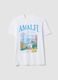Wei&szlig;es T-Shirt aus reiner Baumwolle mit Print, Regular Fit_4