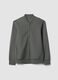 Graues Full-Zip-Sweatshirt aus Stretch-Piqu&eacute; mit Rippkragen_0