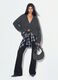 Jeans neri flare in cotone elasticizzato_0