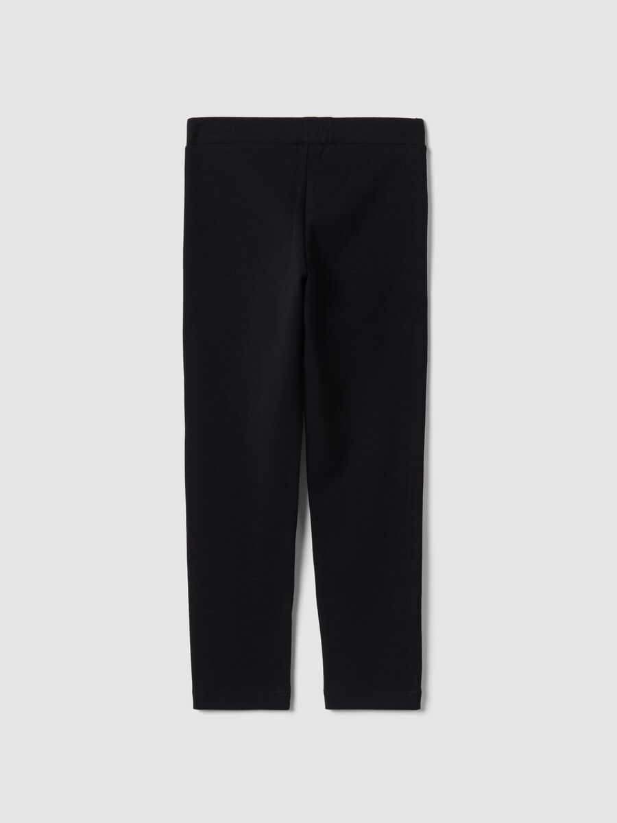 Girls&rsquo; black skinny-fit leggings in stretch organic cotton_1