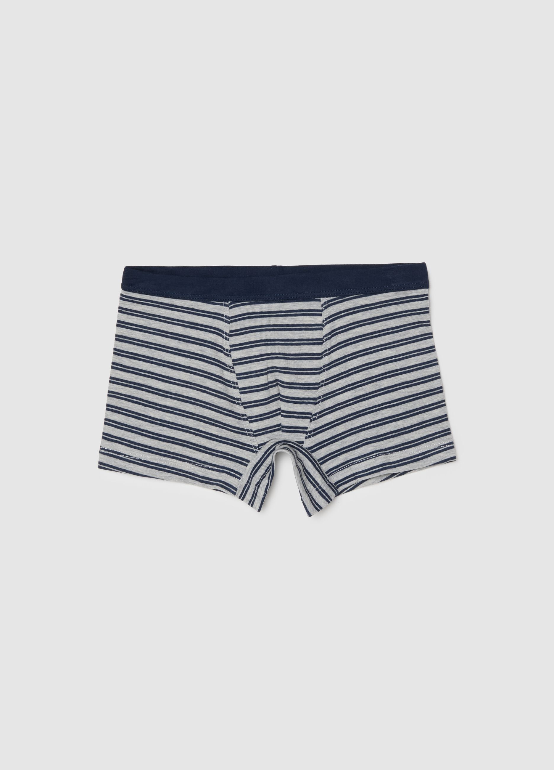 Regular fit boys' multicolour striped stretch cotton boxers