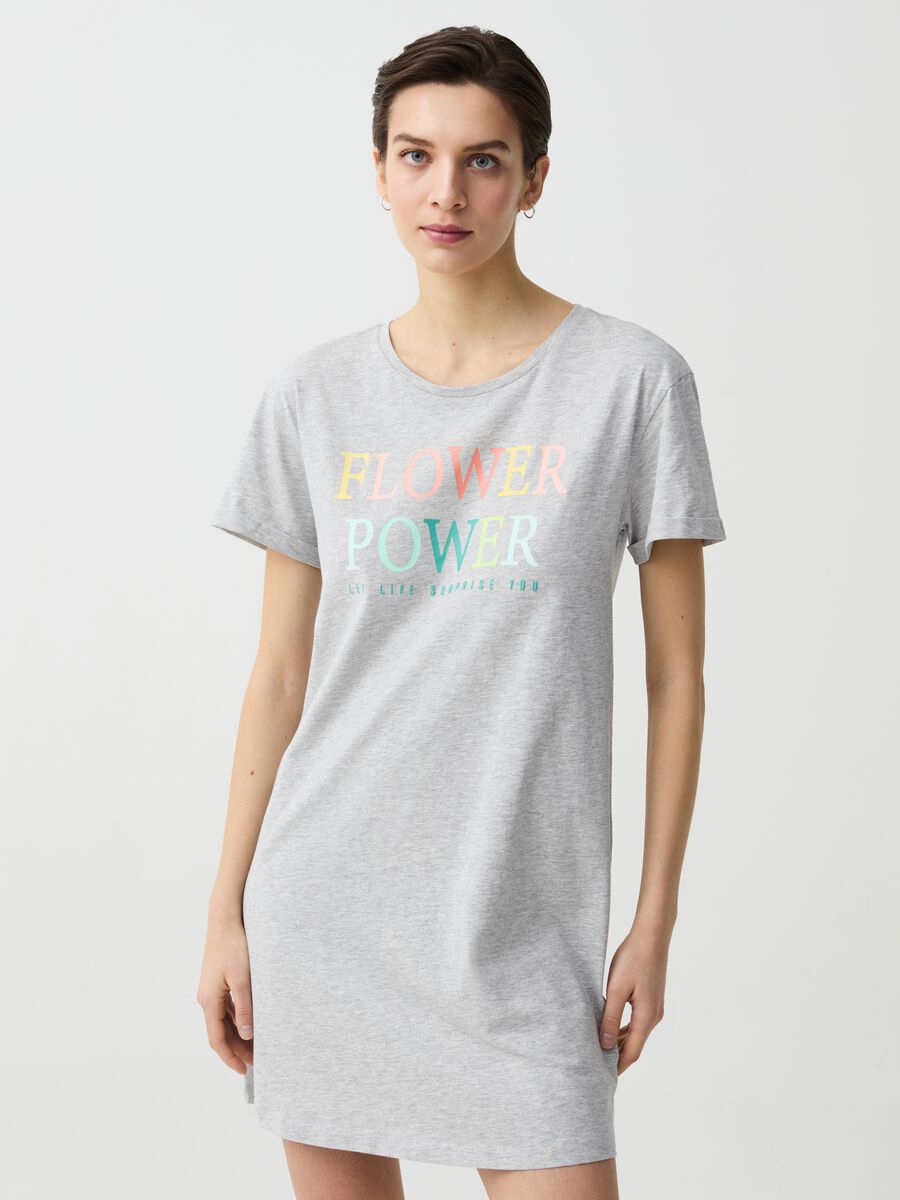 Nightdress with lettering print_0