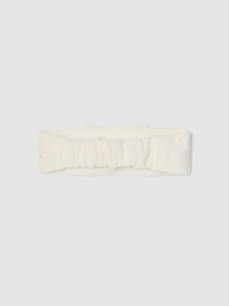 Fascia capelli bianca in misto cotone organico_1