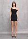 Black Asymmetrical Mini Dress_0