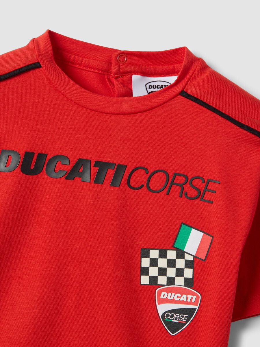 Red Ducati logo stretch cotton T-shirt for baby boy, regular fit_2