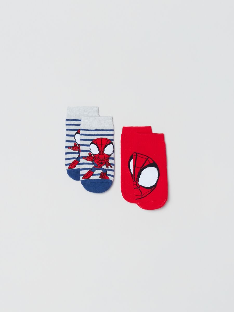 Two-pair pack slipper socks with Spidey design_0