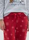 Grey and red Christmas fleece pyjamas regular fit with print_3