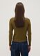 Olive green cable-knit crew neck jumper, regular fit_3