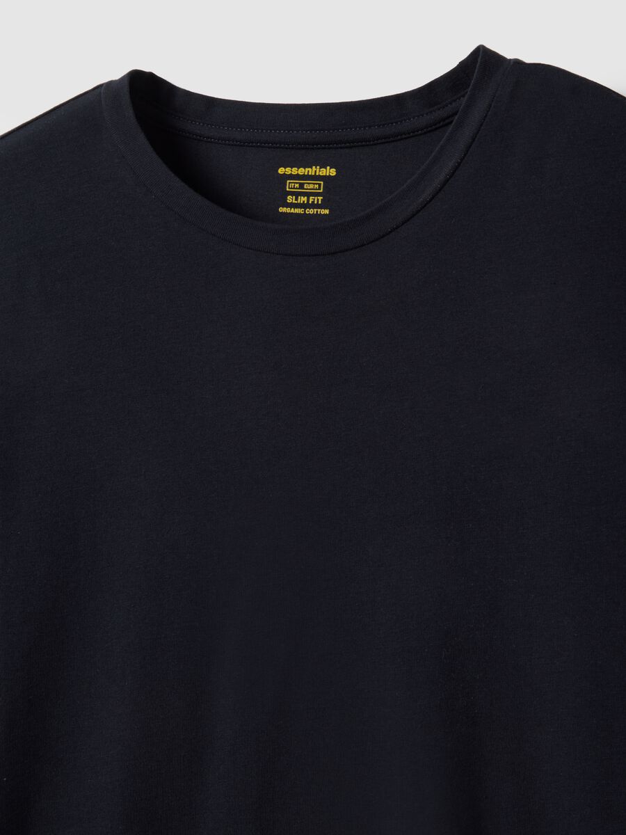 Black slim fit stretch cotton T-shirt_5