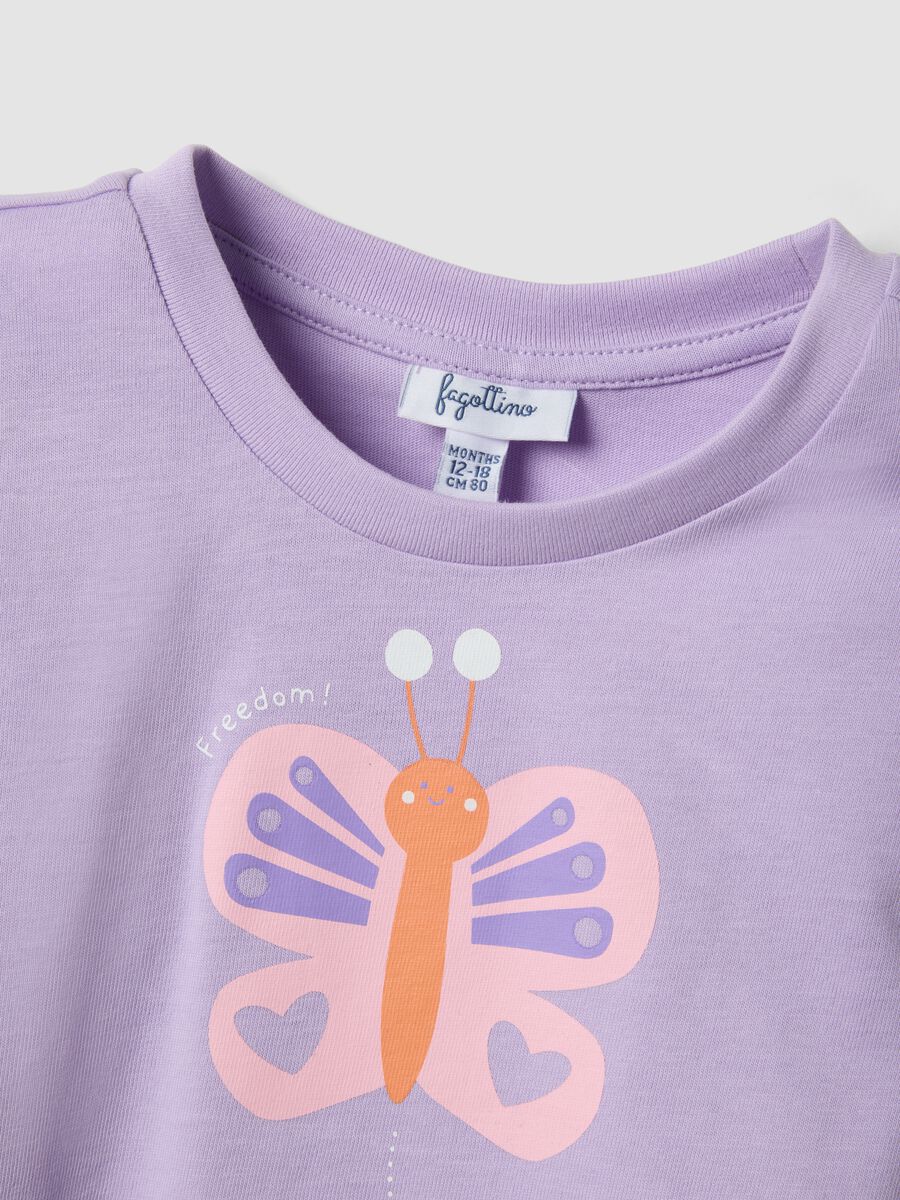 Multicoloured pure cotton t-shirt and shorts set for girls regular fit_2