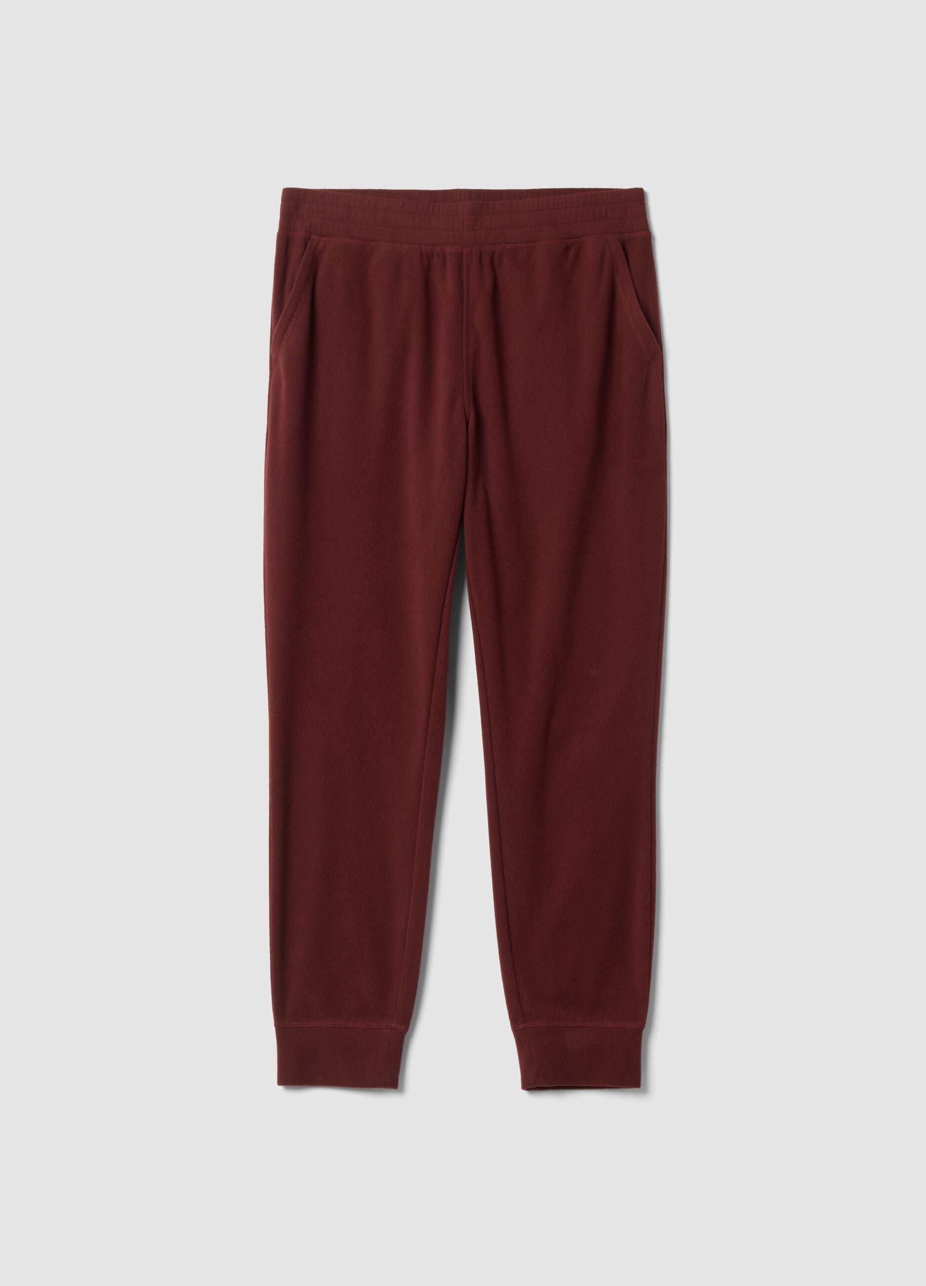 Red regular-fit fleece joggers