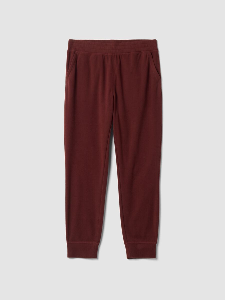 Red regular-fit fleece joggers_0