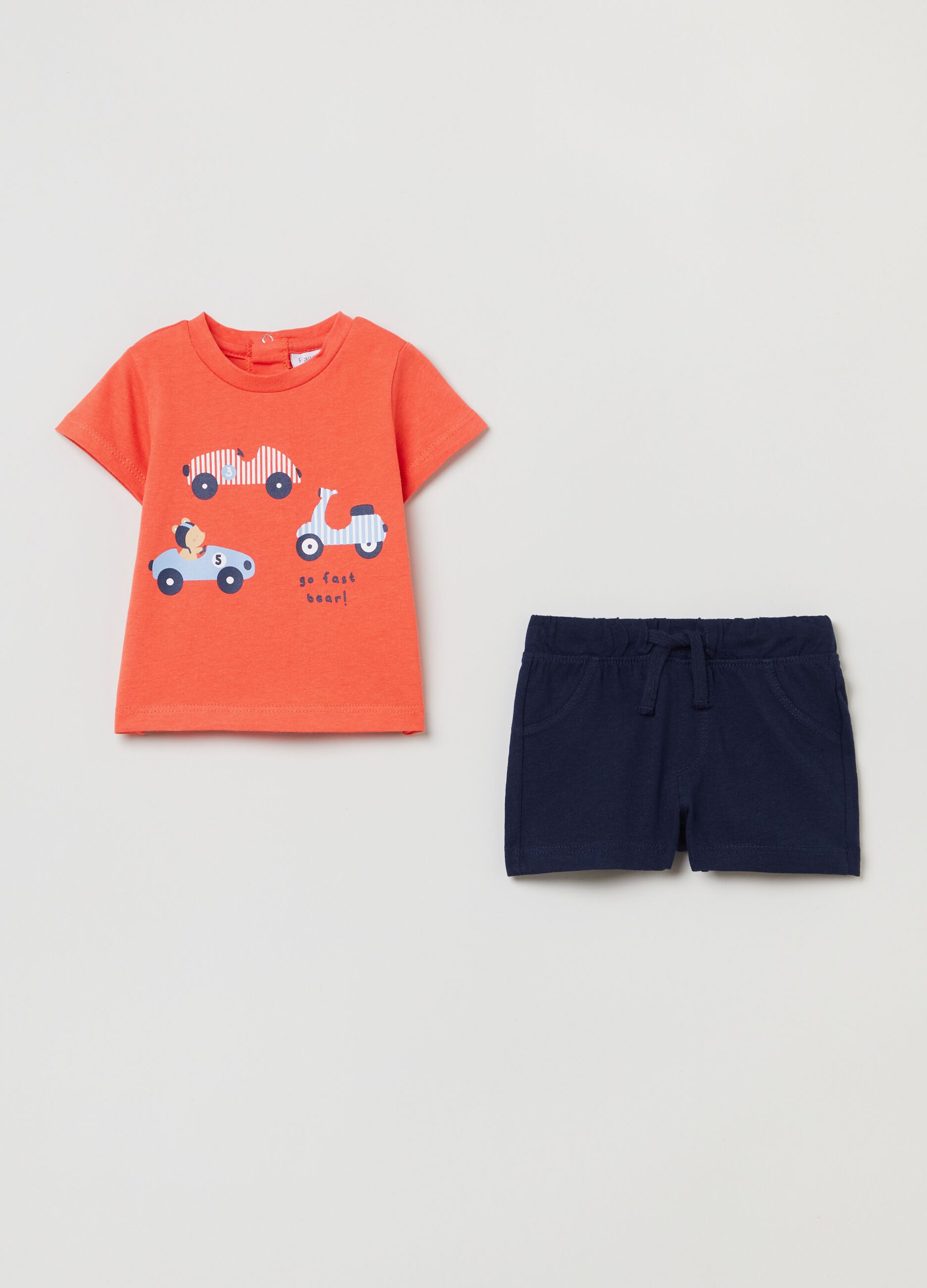 T-shirt and shorts set with print