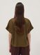 Green short-sleeve pure viscose shirt with oversized fit_3