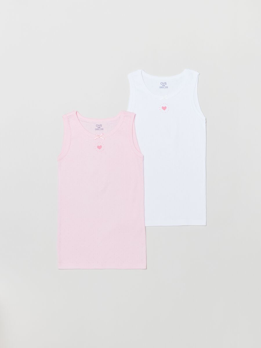 Two-pack vests in pointelle cotton_0