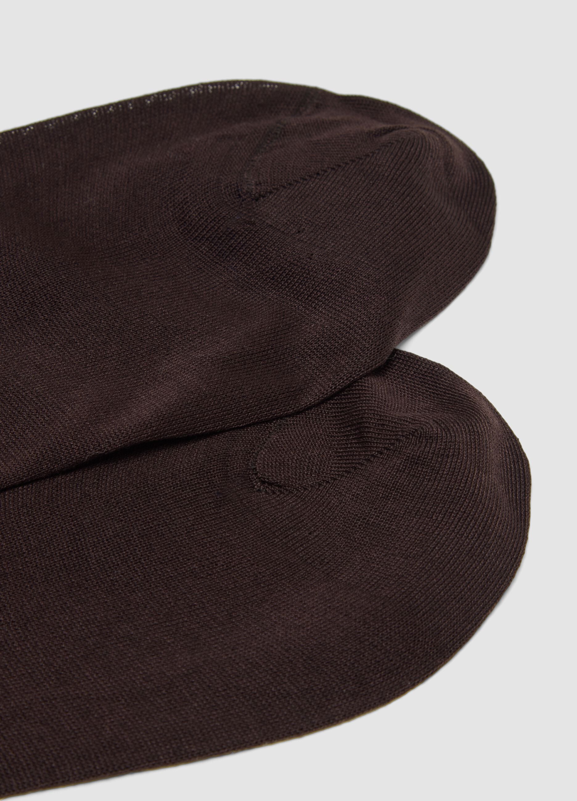 Brown knee-high socks in pure cotton