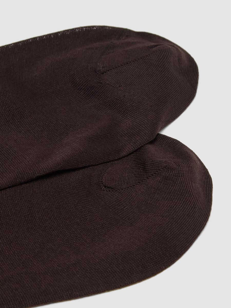 Brown knee-high socks in pure cotton_2