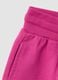 Pink regular-fit pure cotton shorts with elasticated waist for girls_3