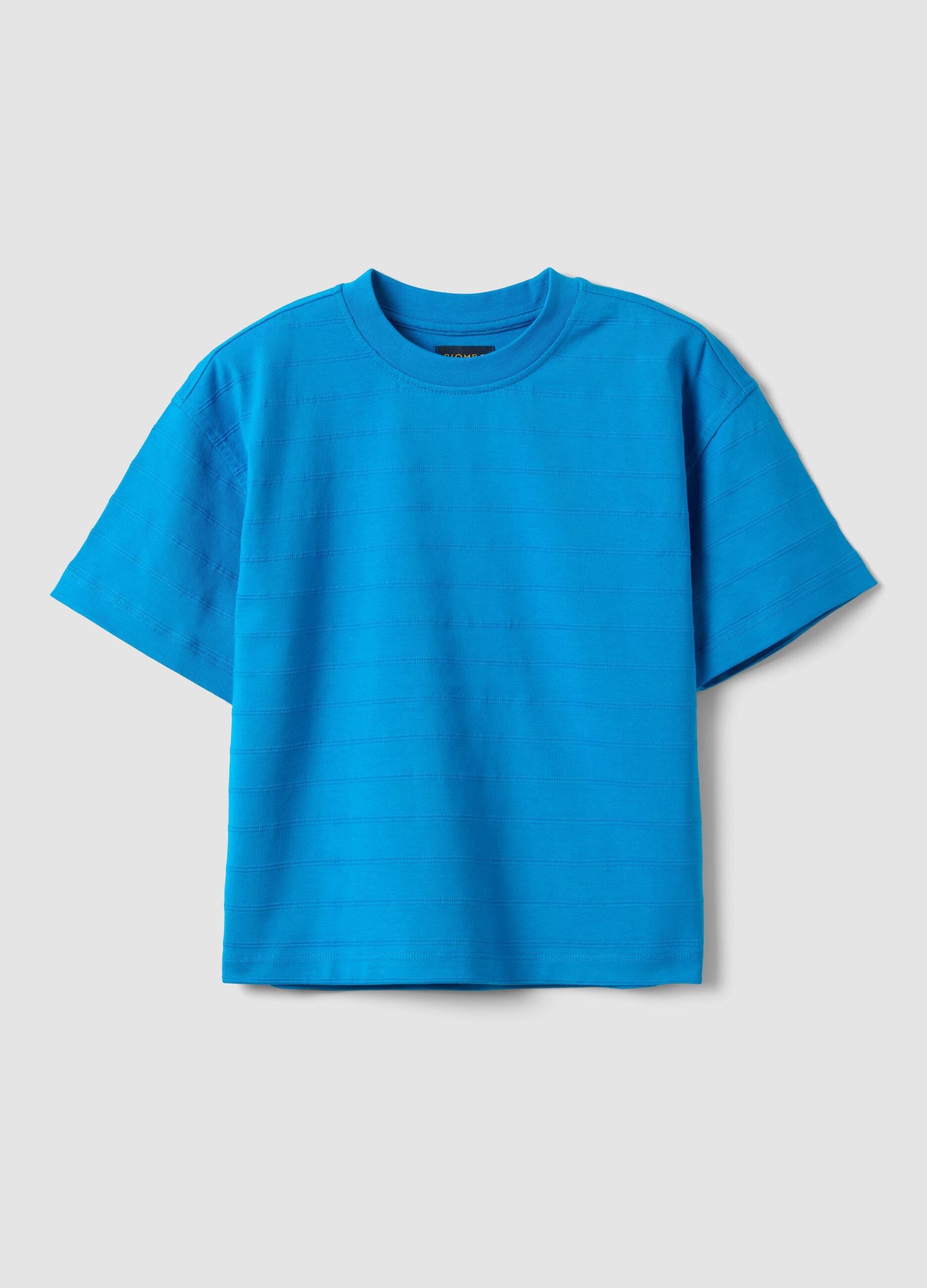 Children's regular fit blue pure cotton t-shirt