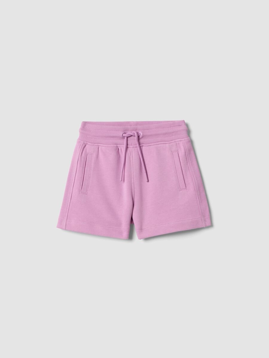 Girls&rsquo; pink pure cotton shorts, regular fit_0