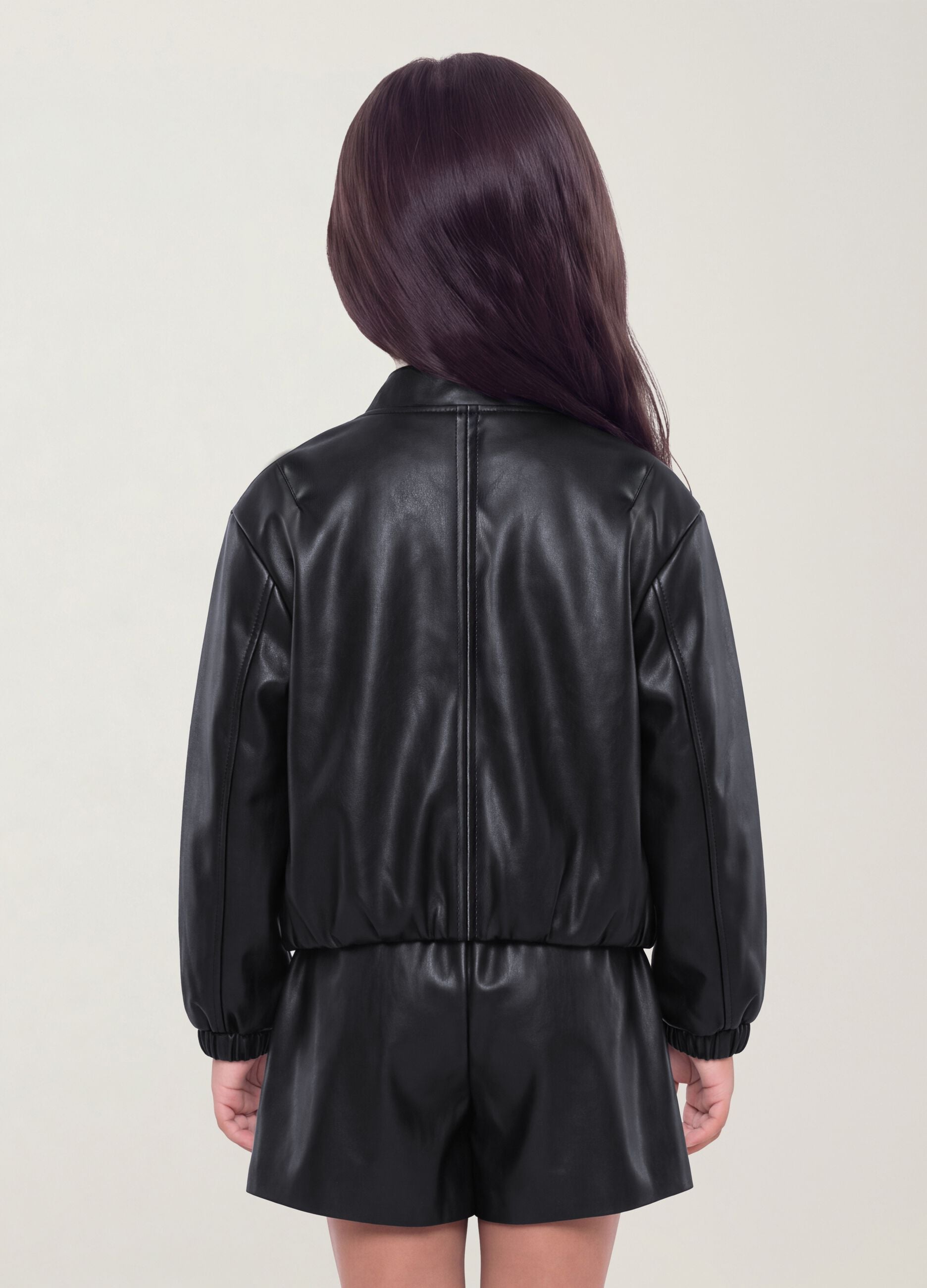 Giubbotto nero con zip regular fit per bambina