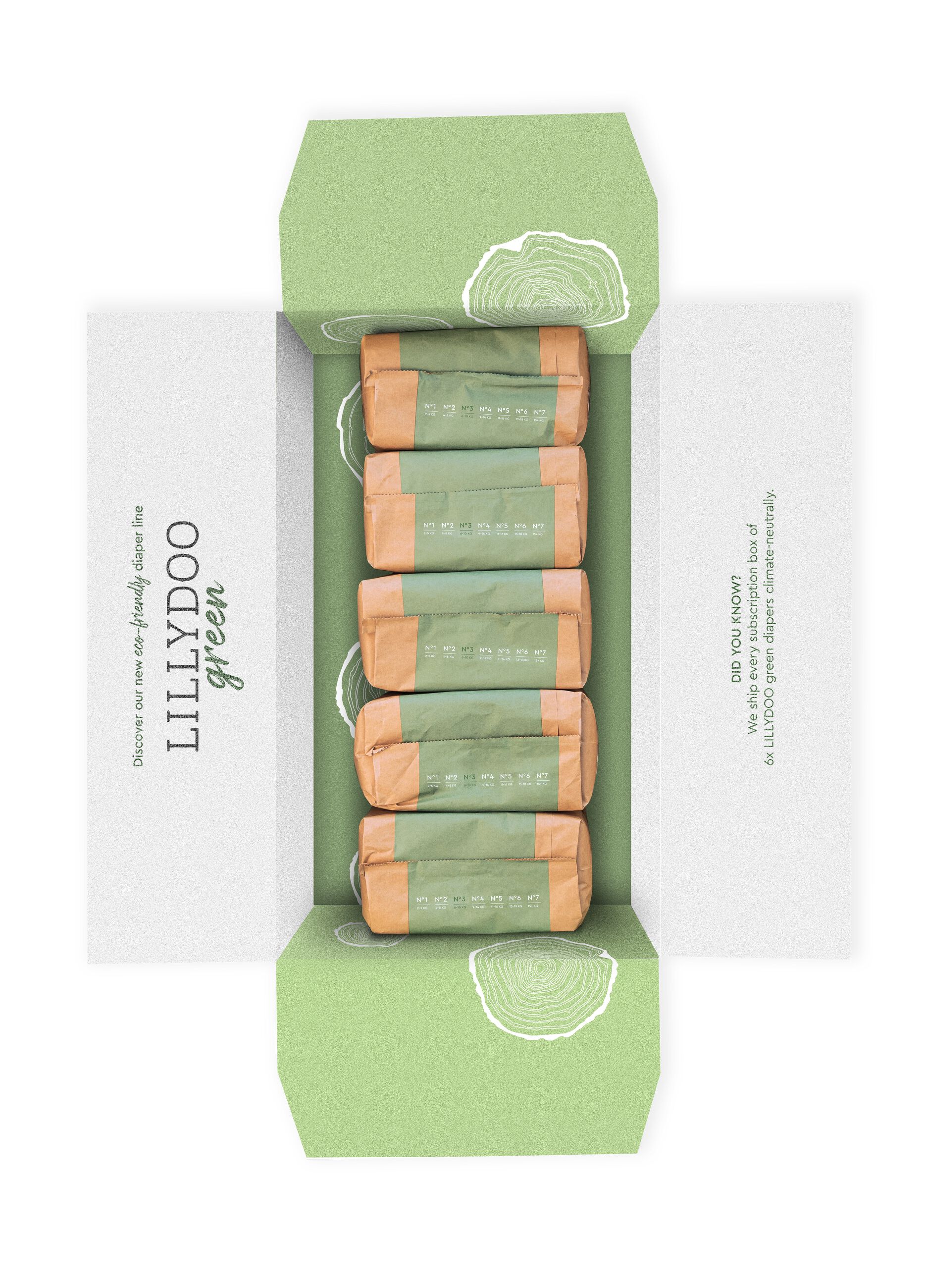 5 paquetes de pañales multipack ecosostenibles N° 3 (6-10 kg) Lillydoo