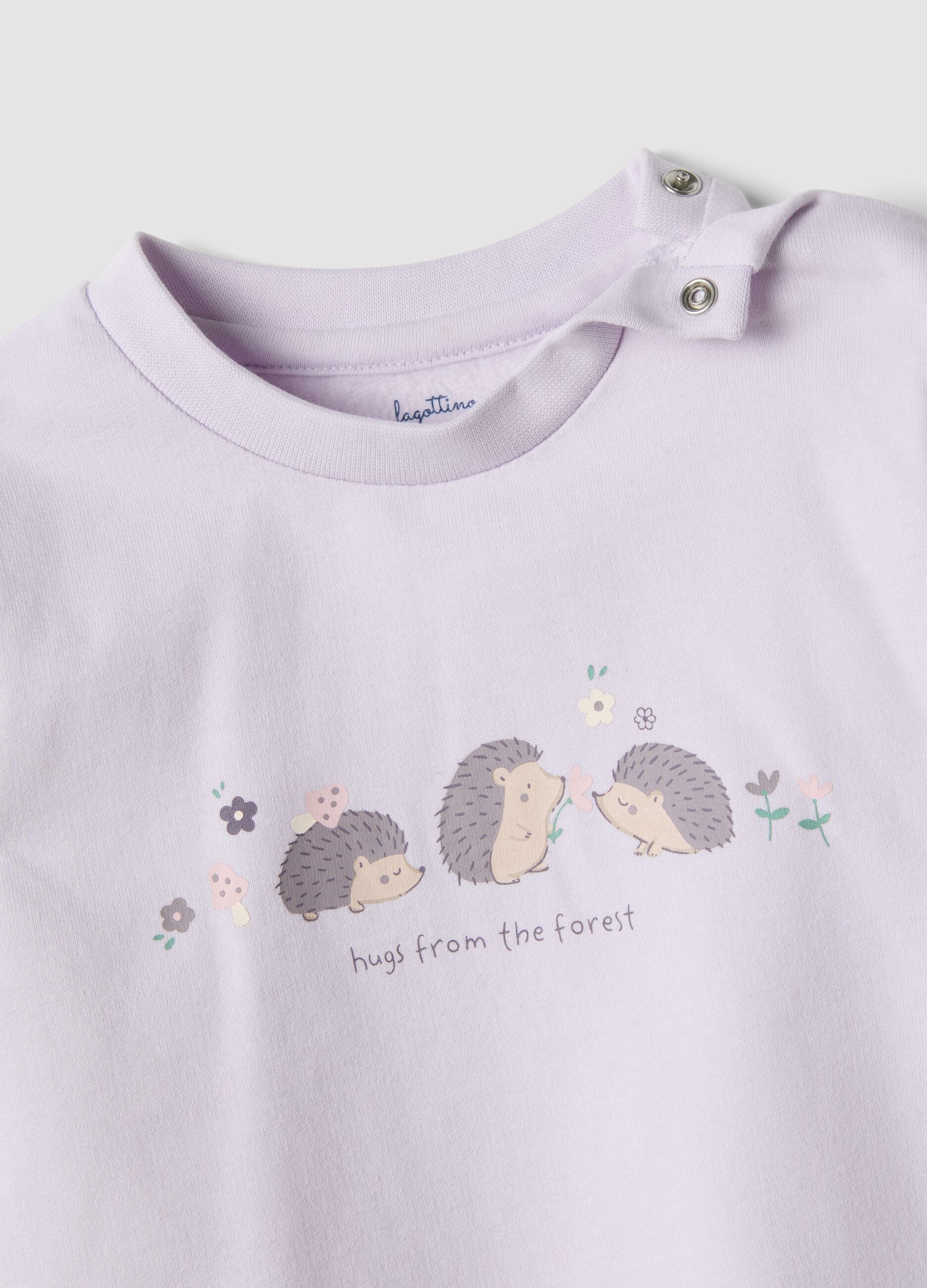 Purple pure organic cotton crew-neck pyjamas