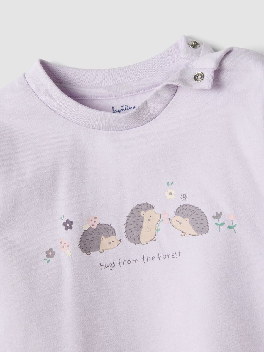 Purple pure organic cotton crew-neck pyjamas_3