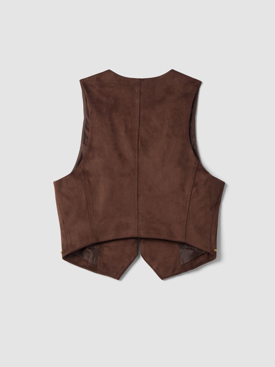 Brown stretch studded waistcoat, regular fit_2