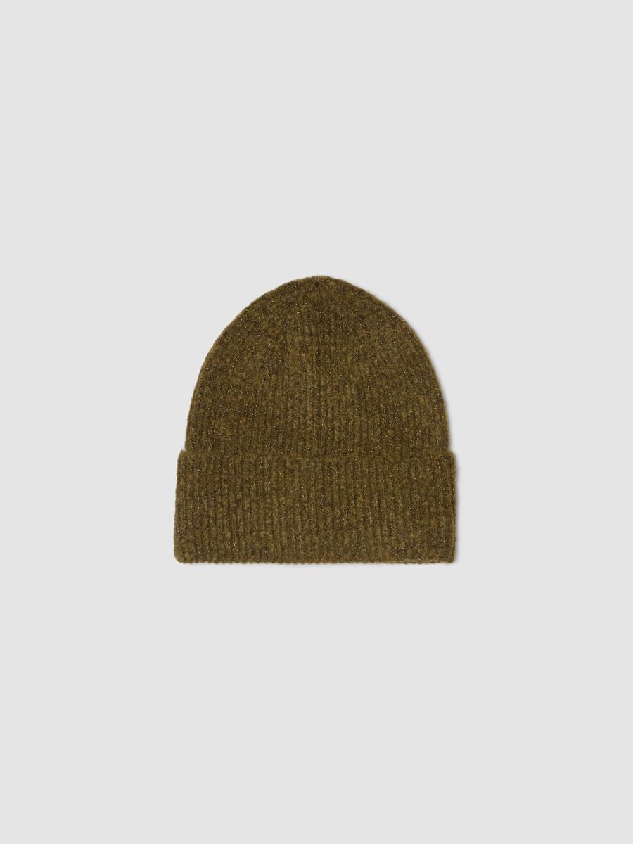 Camel ribbed stretch-wool beanie_0