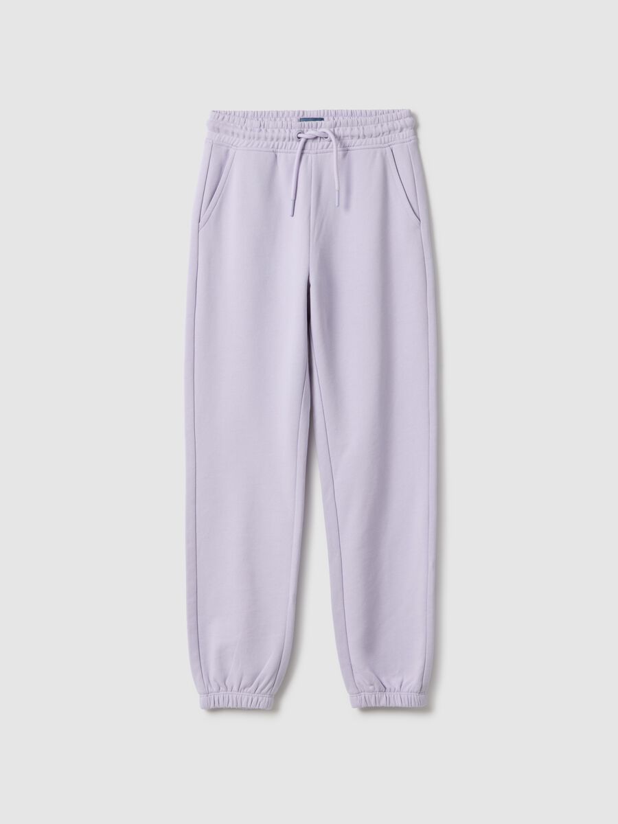 Girls' purple pure cotton trousers regular fit_3