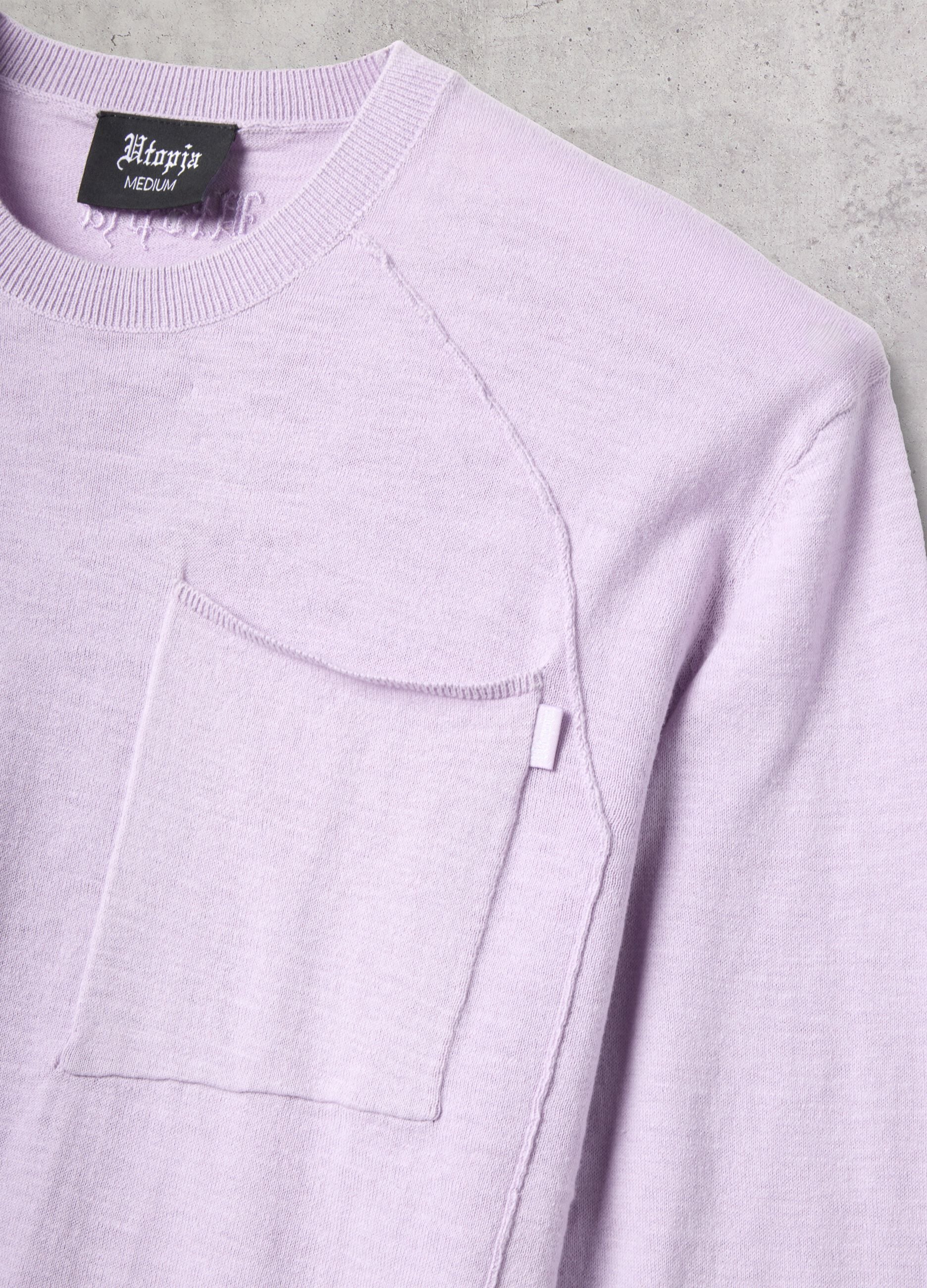 Pastel Lilac Knit Long-Sleeve T-Shirt