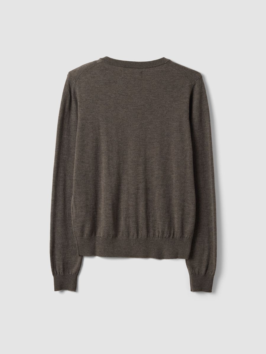 Grey wool-blend crew-neck cardigan_6