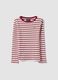 Girls&rsquo; multicolour striped stretch-cotton T-shirt with embroidery_0