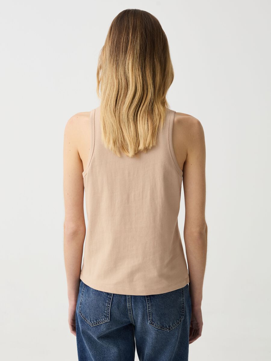 Essential cotton tank top with round neck_1
