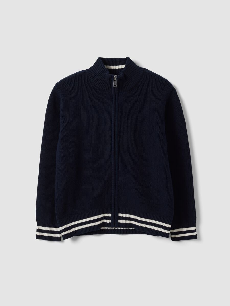 Blue pure cotton regular-fit cardigan for boys_0