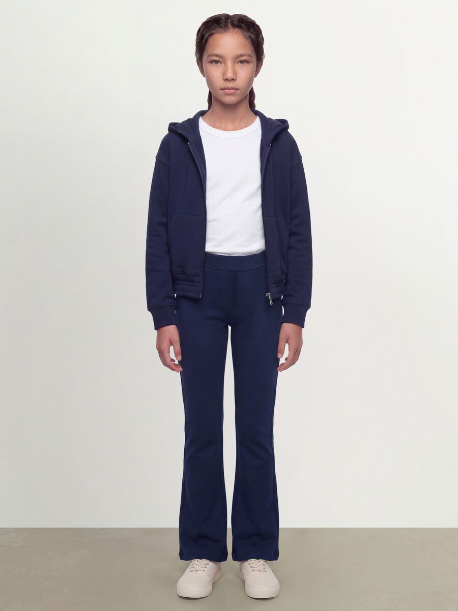 Girls&rsquo; blue organic stretch-cotton slim-fit trousers_0