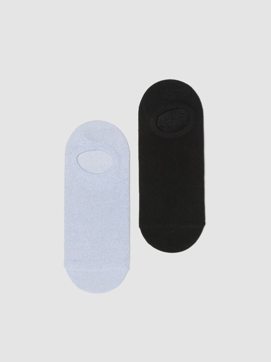 2-pack of black and grey organic cotton no-show socks_0
